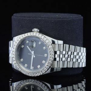 Relojes de Lujo de Acero Inoxidable, Automáticos, Mecánicos, ETA, con Bisel de Diamantes Negros VVS1, Calidad Moissanite, 41 mm, Estilo Hip Hop, para Moda - Product Image 2