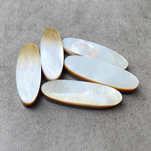 Perla Natural Genuina, Cabujón Ovalado Grande Tipo Moneda, Parte Posterior Plana, Blanca, Grado AAA, Calibrada, Piedra Preciosa Certificada por Terceros, Pequeña - Product Image 1