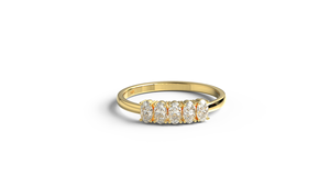 Minimalist 18K Gold Oval Cut Diamond <b>Ring</b> Band <b>Dainty</b> Stackable Multi Stone Engagement <b>Ring</b> Gift Promise <b>Ring</b> for Women - Product Image 1