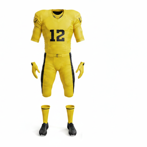 Ensemble d'uniformes de football américain 100% respirant pour hommes, 100% polyester, sublimation, manches courtes, uniforme de football américain personnalisé - Product Image 5