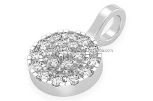 Wholesale 10K <b>Solid</b> <b>Gold</b> Rhodium Women's Minimalist Two-Tier Halo Statement Necklace Lab Grown Diamond Fine <b>Pendants</b> Disc Charms - Product Image 4