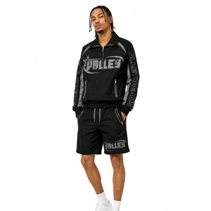Private Label High Quality Custom Men's Relaxed Fit Breathable Spring Polyester Satin Tracksuit Set Solid Summer Jacket Short - Product Image 6