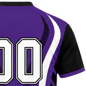 Customized Purple Black Sublimated Volleyball Jersey Short Sleeve Sports Apparel Team Match Training Shirt Competition Clothing - Product Image 4
