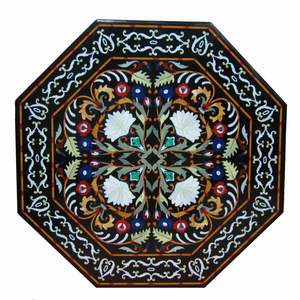 Plateau de table en marbre et pierres précieuses de qualité supérieure Pietra Dura - Product Image 6