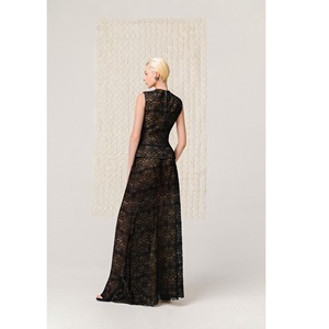 Faldas largas ecológicas para mujer, falda maxi de encaje floral NOCTURNE, MOQ bajo, falda de cintura alta para mujer, línea A, ecológica - Product Image 2