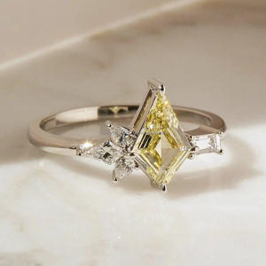 Igi/gia แล็บปลูกวินเทจ14K ทองแต่งงาน/หมั้นแหวนเพชร unisex สำหรับงานเลี้ยงครบรอบของขวัญตัดเพชร - Product Image 3