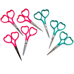 Tijeras para manicura en forma de corazón, color rosa y verde real, de acero inoxidable, para cortar cutículas, herramienta de belleza duradera, para diestros - Product Image 4