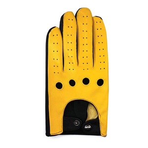 Hot Selling Leather Winter Driver <b>Gloves</b> Yellow And Black Trim Anti Slip Comfortable Breathable Racing <b>Driving</b> <b>Gloves</b> - Product Image 6