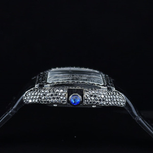 นาฬิกาโครงกระดูกประดับเพชรสีดำแบบพรีเมี่ยมสีดำ VVS Moissanite นาฬิกากลไกสีดำสำหรับใช้ในงานปาร์ตี้ของขวัญ - Product Image 6