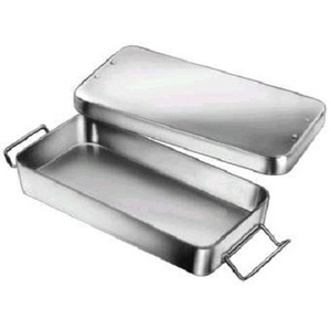 Bandeja de instrumentos de acero inoxidable para veterinarios quirúrgicos 8 "X 6" X 2 "con tapa CE Nuevas herramientas médicas - Product Image 2