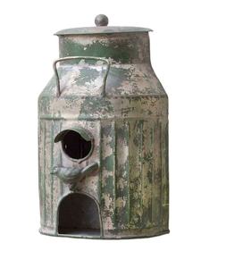 Tôle galvanisée Maison d'oiseau en métal Accessoires de jardin Cage en métal pour animaux de compagnie Abri pour oiseaux sauvages Maison métallique suspendue TCD - Product Image 1