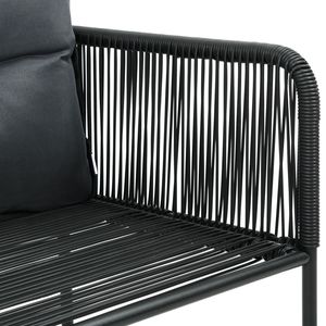Set di 6 Sedie in Rattan PE Nero con Struttura in Acciaio Verniciato a Polvere e Poliestere, Arredamento da Giardino - Product Image 5