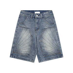 Shorts en jean pour homme, tendance, qualité supérieure, coupe droite, décontractés, effet délavé - Product Image 3