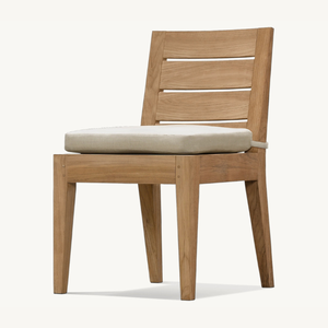 Silla individual sin brazos, hecha de madera de teca ecológica, con un estilo moderno y sencillo para uso en exteriores. - Product Image 2