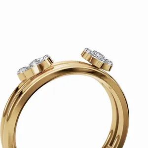 แหวนเพชรทรงกลมแบบดับเบิ้ลเฟลอร์ เพชรเลี้ยงในห้องปฏิบัติการ ทองคำขาว 18K รับรองโดย IGI 8 เม็ด หรูหราสำหรับผู้หญิง - Product Image 3