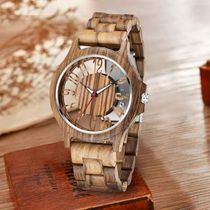 Reloj de Cuarzo de Bambú Ecológico, Diseño Art Deco, Hecho a Mano, Unisex, Estilo Antiguo, Personalizable, en Oferta - Product Image 1