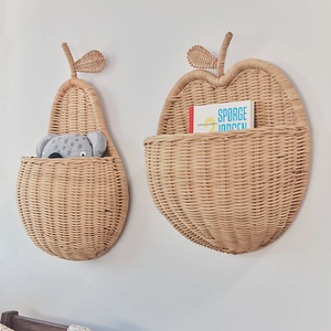 Panier de rangement mural en rotin fait main en forme de pomme pour enfants, décoration écologique, vente en gros, usine du Vietnam - Product Image 2