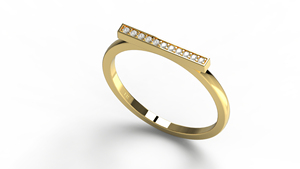 Bague de luxe en or 18 carats avec diamant rond, bague minimaliste, bague de promesse, bijoux à porter au quotidien, bijoux fins pour femmes - Product Image 2