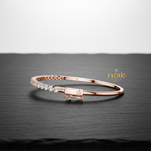 Pulsera de tenis clásica de oro rosa con diamantes, chapada en plata de ley, regalo de lujo para bodas y fiestas, joyería fina para mujer con diseño atemporal - Product Image 1