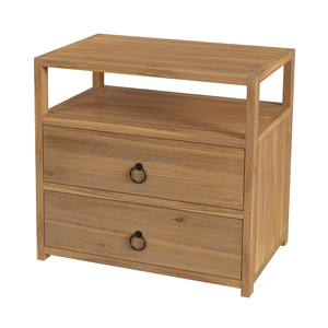 Modern <b>Minimalist</b> Nightstand in Natural wood color. Durable <b>Bedside</b> <b>Table</b> for Home Bedroom Furniture Apartment Hotel - Product Image 3