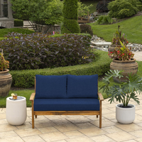 Ensemble de coussins de siège carrés en mousse à mémoire de forme pour l'extérieur avec tissu écologique hydrofuge pour meubles de patio