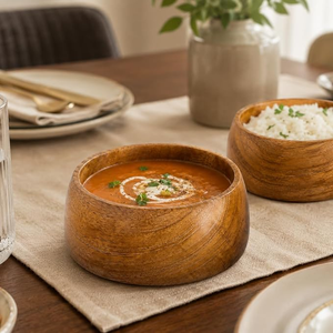 FAIZA CRAFT Bol à salade moderne fait main en bois naturel poli, écologique et léger, pour la maison, la cuisine et la décoration de table - Product Image 6