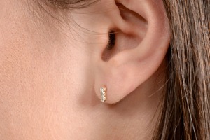 Premium 14K Gold Bezel Set Lab Grown Diamond Stud <b>Earrings</b> Simple Elegant Jewelry for Women Wedding Gift Idea - Product Image 5