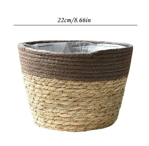 Macetas de Almacenamiento de Piso de Jacinto de Agua Natural y Algodón, Estilo Retro, Tejidas a Mano, Ecológicas, Fabricadas en Vietnam - Product Image 4