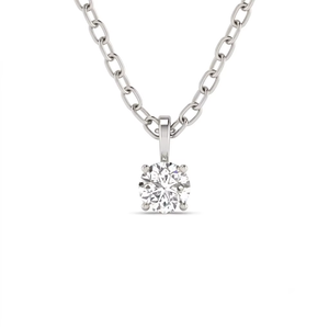 Collier pendentif solitaire en or jaune 14 carats certifié IGI avec diamant rond de 1 carat cultivé en laboratoire, chaîne à maillons D VVS, bijoux de mariée - Product Image 3