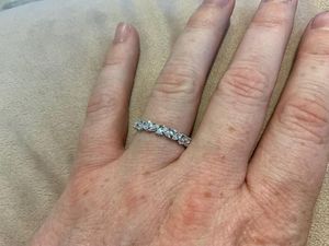 Bague d'éternité de luxe en or blanc 14K/18K avec diamants taille marquise, empilable, pour mariage, fabricant de joaillerie fine - Product Image 5