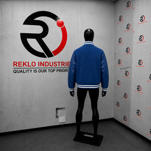 Chaqueta Azul Rey de Alta Calidad con Mangas de Cuero, Estilo Preppy, Cuello Vuelto, Botones, para Otoño, Estilo Urbano Moderno, Azul Rey Suave - Product Image 4