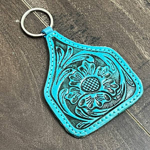 Super promotion de septembre 2026 : Porte-clés en cuir véritable turquoise, accessoire pour la maison, le bureau et les cadeaux - Product Image 3