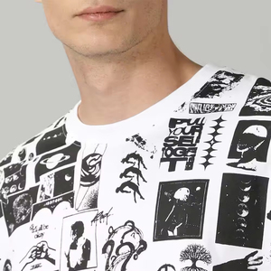 Service OEM, t-shirts imprimés surdimensionnés pour hommes de haute qualité, t-shirt personnalisé en couleur, t-shirts personnalisés en coton/fibre pour hommes - Product Image 6