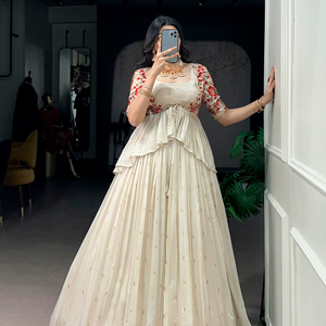 New Designer Women's Wedding/Party Wear Style Designer Lehenga Choli With Koti - Product Image 1