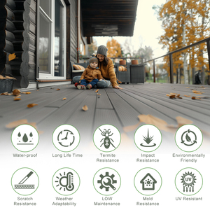 Composite decing gạch grey boong PVC madera bền WPC gỗ nhựa ngoài trời Composite decking - Product Image 5