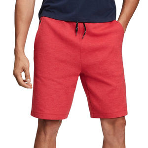 Shorts cargo décontractés pour hommes, couleur rouge unie, avec fermeture éclair, taille mi-haute et poches latérales, tissu tricoté respirant - Product Image 4