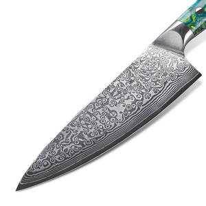 Cuchillo de Cocina de Acero de Damasco con Hoja de Acero con Patrón y Mango Cómodo para Preparación de Alimentos - Product Image 3