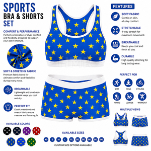 Ensemble de soutien-gorge de sport et short de yoga élégant HMR Sisterhood Sorority, antichoc, pour la salle de sport, la course à pied, l'entraînement, ensemble 2 pièces - Product Image 6