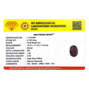 Loose Hessonite Gomed Gemstone 10.6 Carat 15mm Natural Raw Garnet for Fine Jewelry - Product Image 4