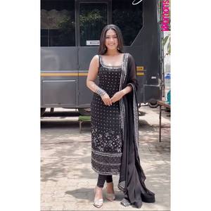 Designer XL Suit Set with Thread Sequence Real <b>Mirror</b> Work - Product Image 4