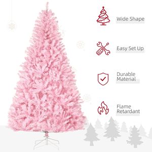 Albero di Natale Artificiale Rosa in PE PVC da 2,1 m, Facile Apertura Automatica con Base in Acciaio per Decorazioni Interne, Disponibile nelle Misure 180 cm e 210 cm - Product Image 4