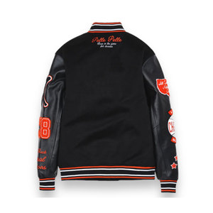 Chaqueta de Cuero Genuino para Hombre, Diseño Unisex con Bloques de Color, Personalizada, de Alta Calidad, Cuello Alto, Transpirable, Resistente al Viento, para Invierno - Product Image 5