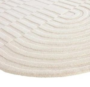 Tapis ovales faits main blanc pur à motif haut de gamme, antidérapants, adaptés aux animaux domestiques, à poils longs, pour salon, chambre, décoration intérieure, Nouvel An - Product Image 2
