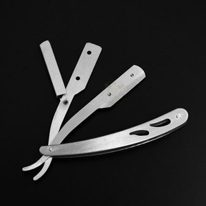 Navaja de Afeitar Profesional de Acero Inoxidable con Cuchilla Plegable y Características de Seguridad para Afeitar el Cuerpo de Hombres, Soporte para Navaja de Barbero, Afeitadora Facial - Product Image 3