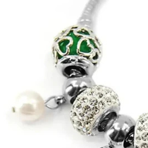   Bracelet pour femme fabriqué en 1992, élégant, couleur vert et argent, bijou à breloques, accessoire de mode pour poignet, inspiré des sororités, qualité supérieure - Product Image 3