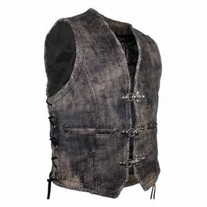 Gilet en cuir de mouton véritable pour homme, motif camouflage, col montant, coutures diamantées, collection 2026, le plus vendu, qualité supérieure - Product Image 6