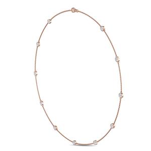 Collier chaîne contemporain en or rose 9 carats avec diamants de laboratoire taille coussin 1,20 CTW - Product Image 1