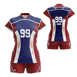 Camiseta de voleibol para mujer con cuello en V y cuello alto, sublimada, para equipo de academia, posicionamiento en cancha, para partidos de temporada final - Product Image 1