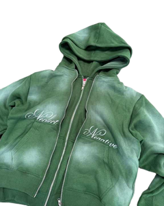 Sudadera con Capucha Personalizada de 500 g/m², 100% Algodón, Lavado Ácido, Corte Recortado, Hombros Caídos, Doble Cremallera, Impresión Digital, Temporada Otoño - Product Image 4