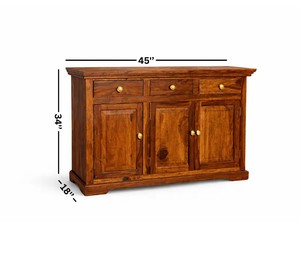 Pindel Handicraft Indian Solid wood Wooden Console Table & <b>Sideboard</b> 45 Inch Credenza Traditional Home Furniture - Product Image 3